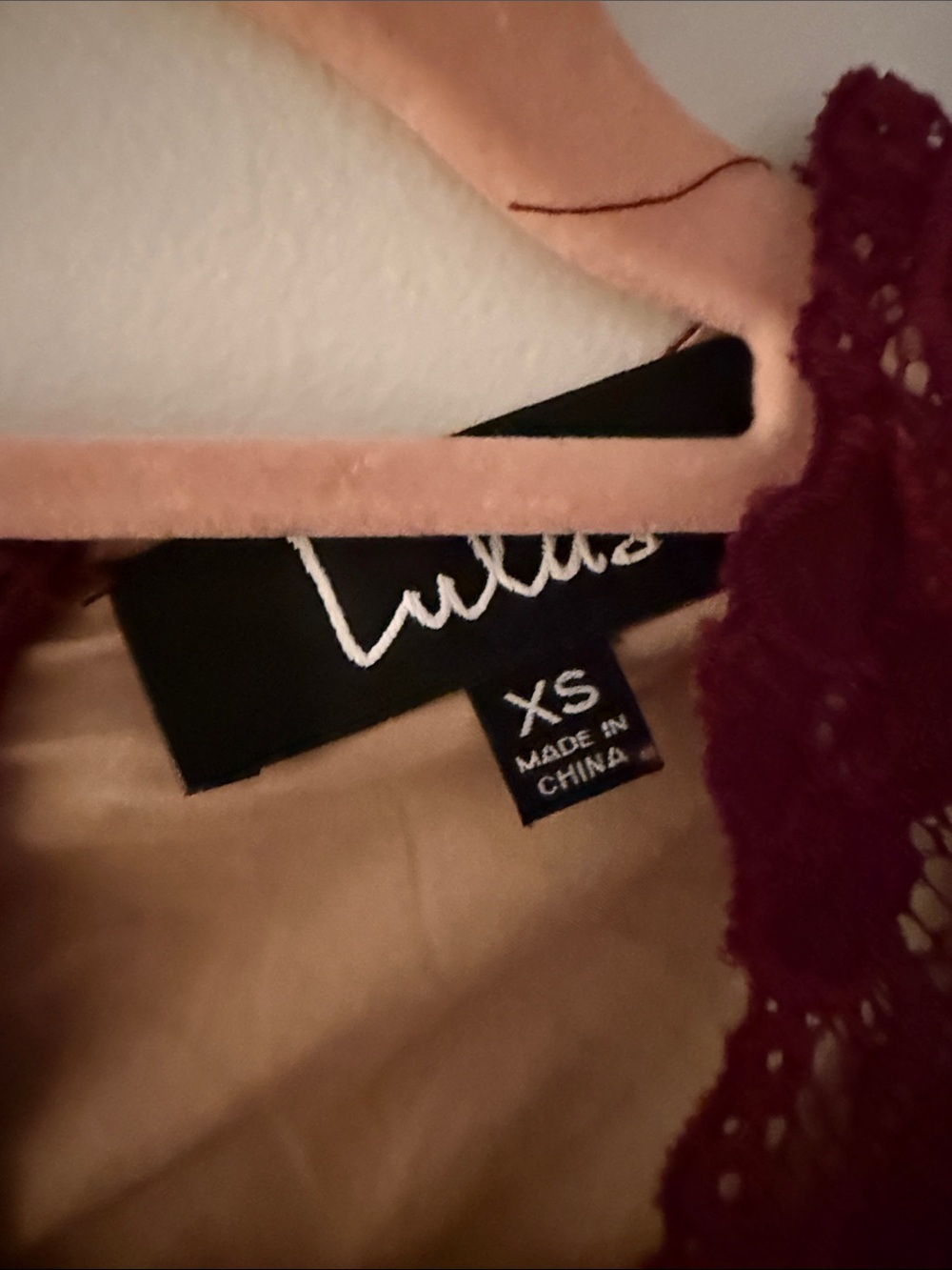 Lulu's Burgundy Lace Long-Sleeve V-Neck Sheath Dress - Picture 2 of 4